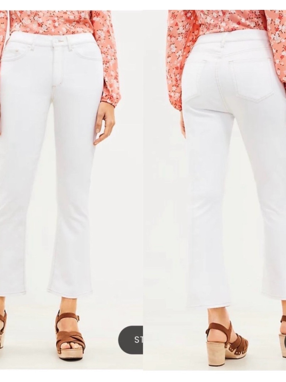LOFT Curvy Kick Crop Jeans White Size 12/31